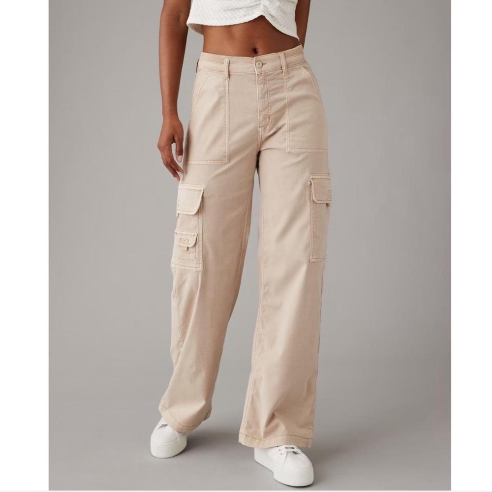 AE Dreamy Drape Stretch Cargo Super High-Waisted Baggy Wide-Leg Pant